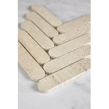 Dalia Honed Herringbone Travertine Mosaic Tile